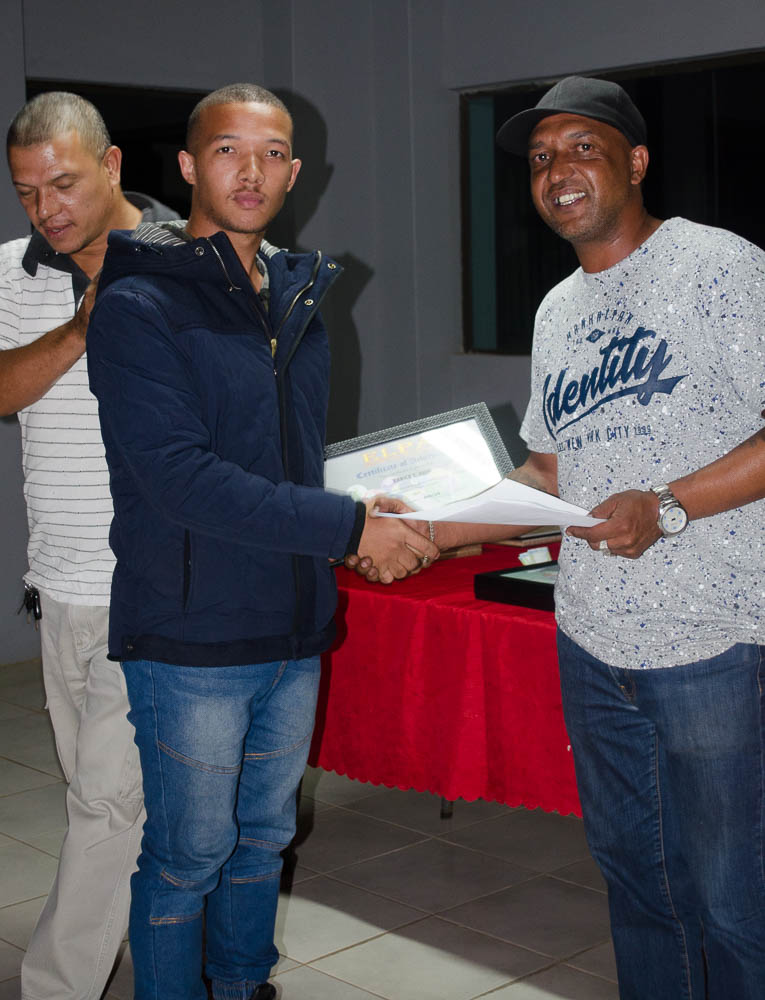 CJ receiving his Certificate